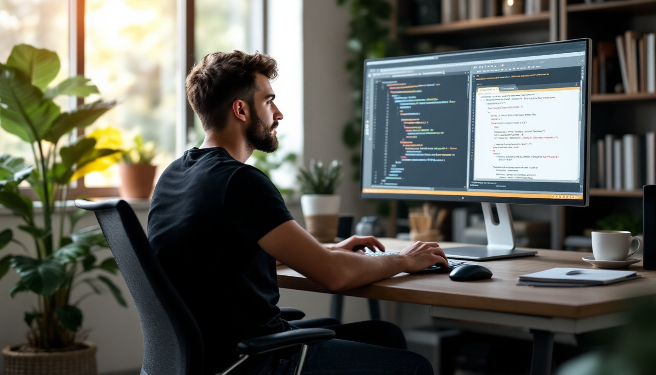 Try-Catch 패턴과 Continue on Fail 옵션을 사용해 워크플로우를 설정하는 전문가 작업 모습