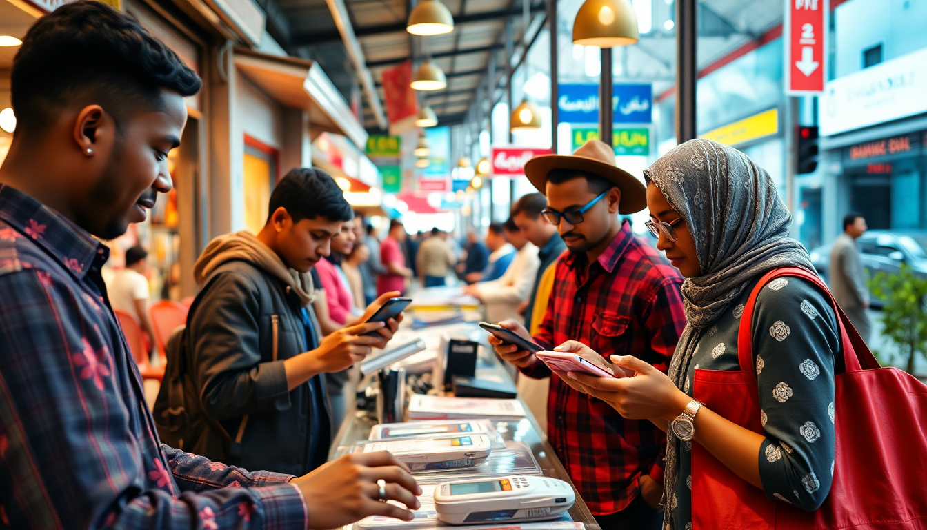 개발도상국 소상공인이 디지털 결제를 사용하는 모습