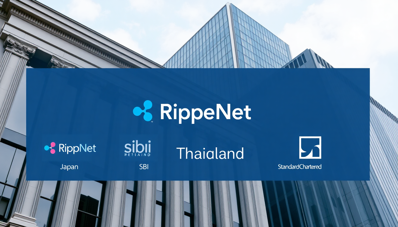 리플 도입 사례와 전 세계 금융기관과의 협력 관계를 나타내는 이미지