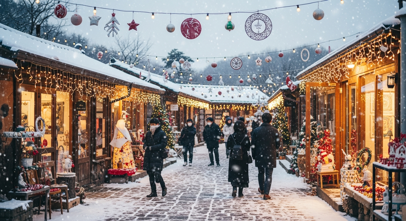 파주 헤이리 예술마을의 크리스마스 분위기