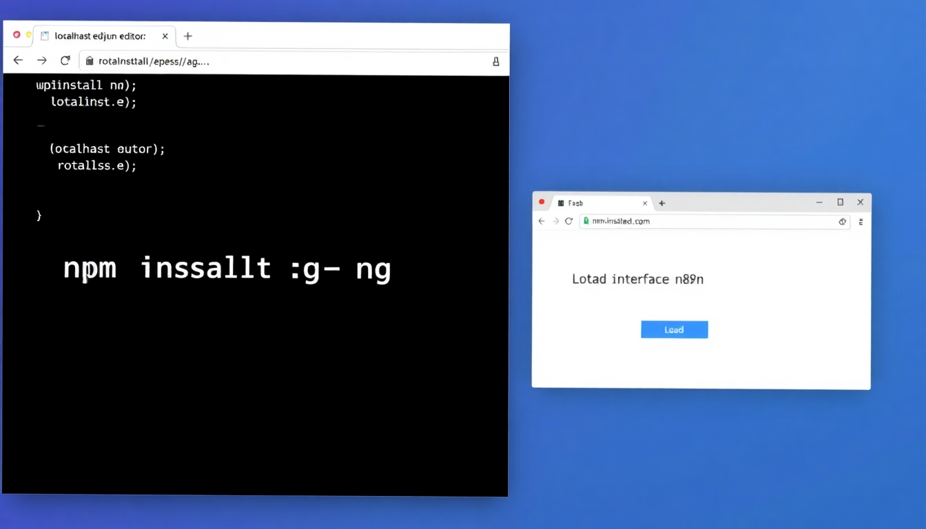n8n 설치 및 초기 실행 화면