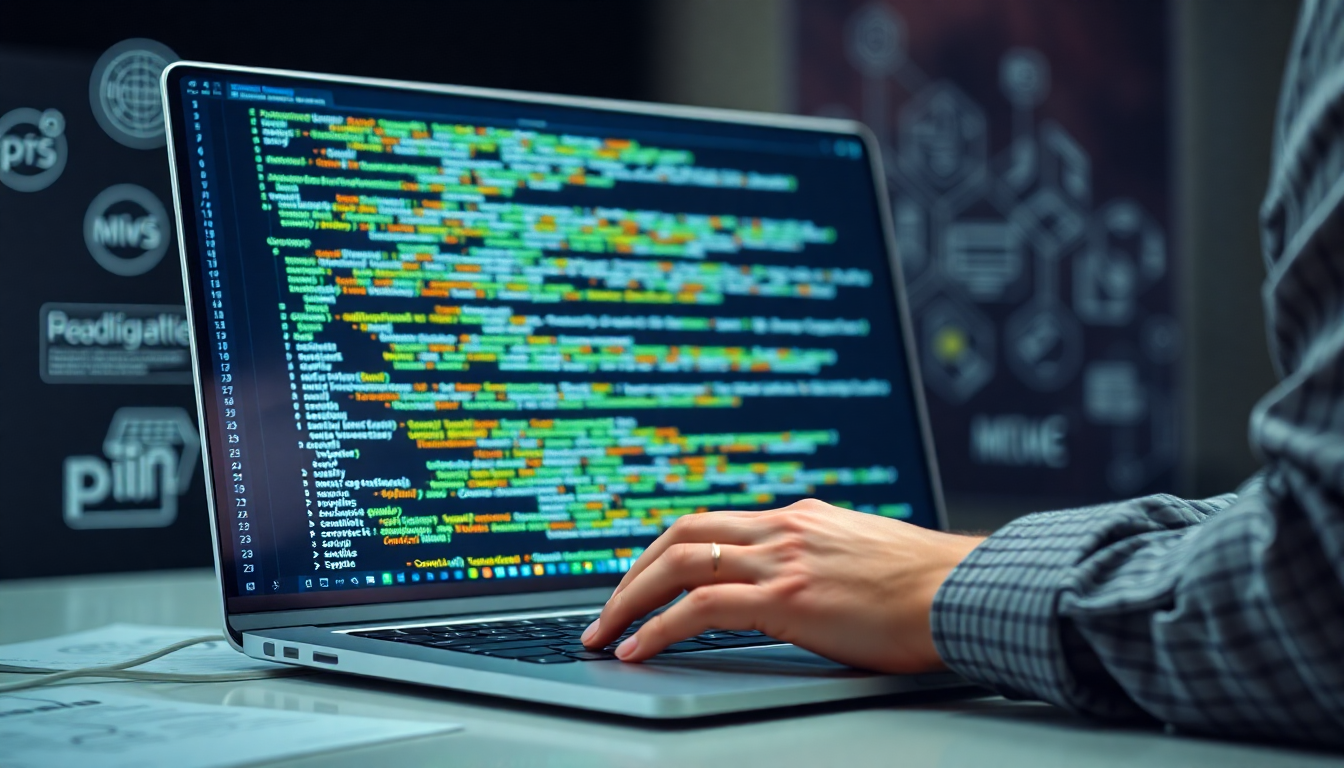 중급 프로그래밍 심화 학습과 MLOps 개념을 담은 개발자 이미지