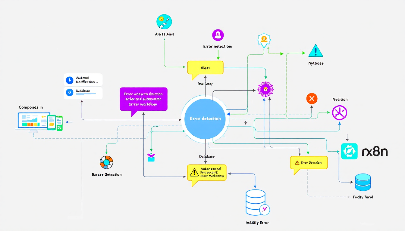 n8n 오류 워크플로우와 자동 알림 시스템 컨셉도
