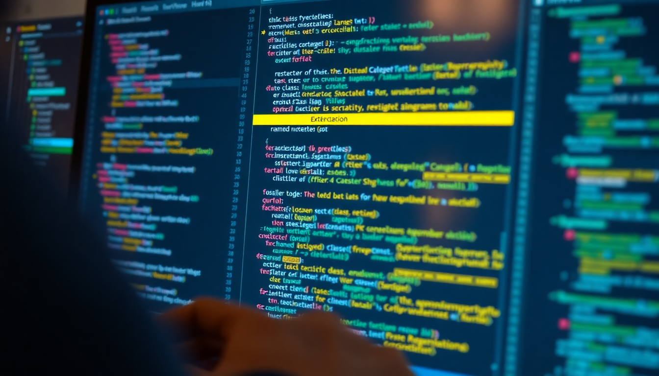 코드 리팩토링 작업 중인 소프트웨어 엔지니어