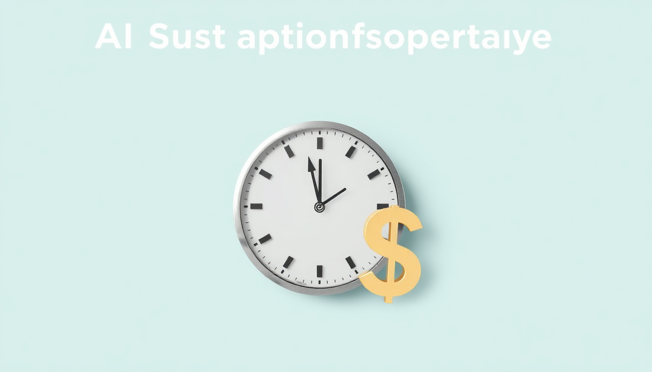 시간 절약과 비용 절감 가치를 상징하는 이미지, AI 구독 서비스의 경제성 강조