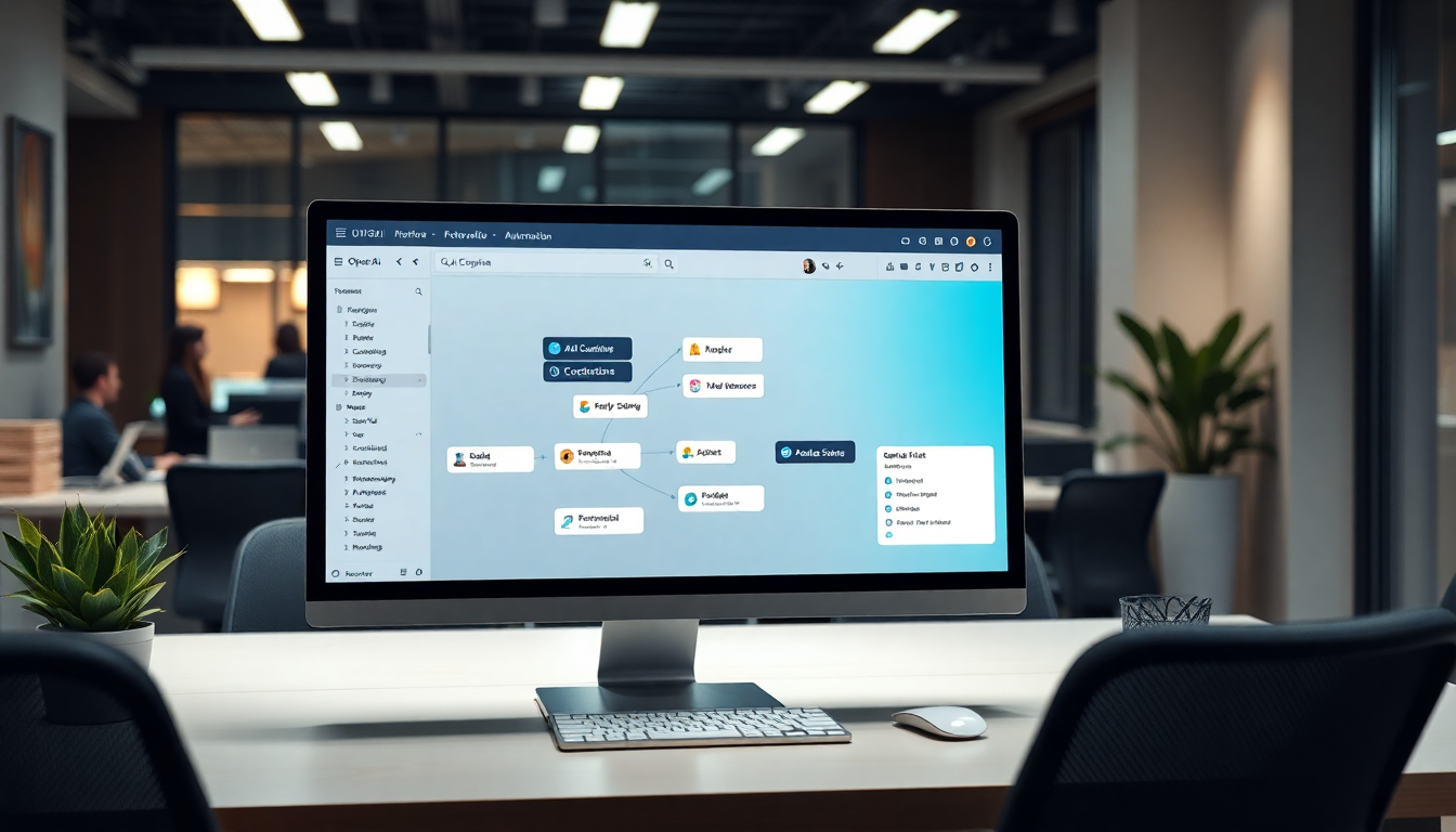 AI 기반 개인화 콘텐츠 제공을 나타내는 디지털 워크스페이스 이미지