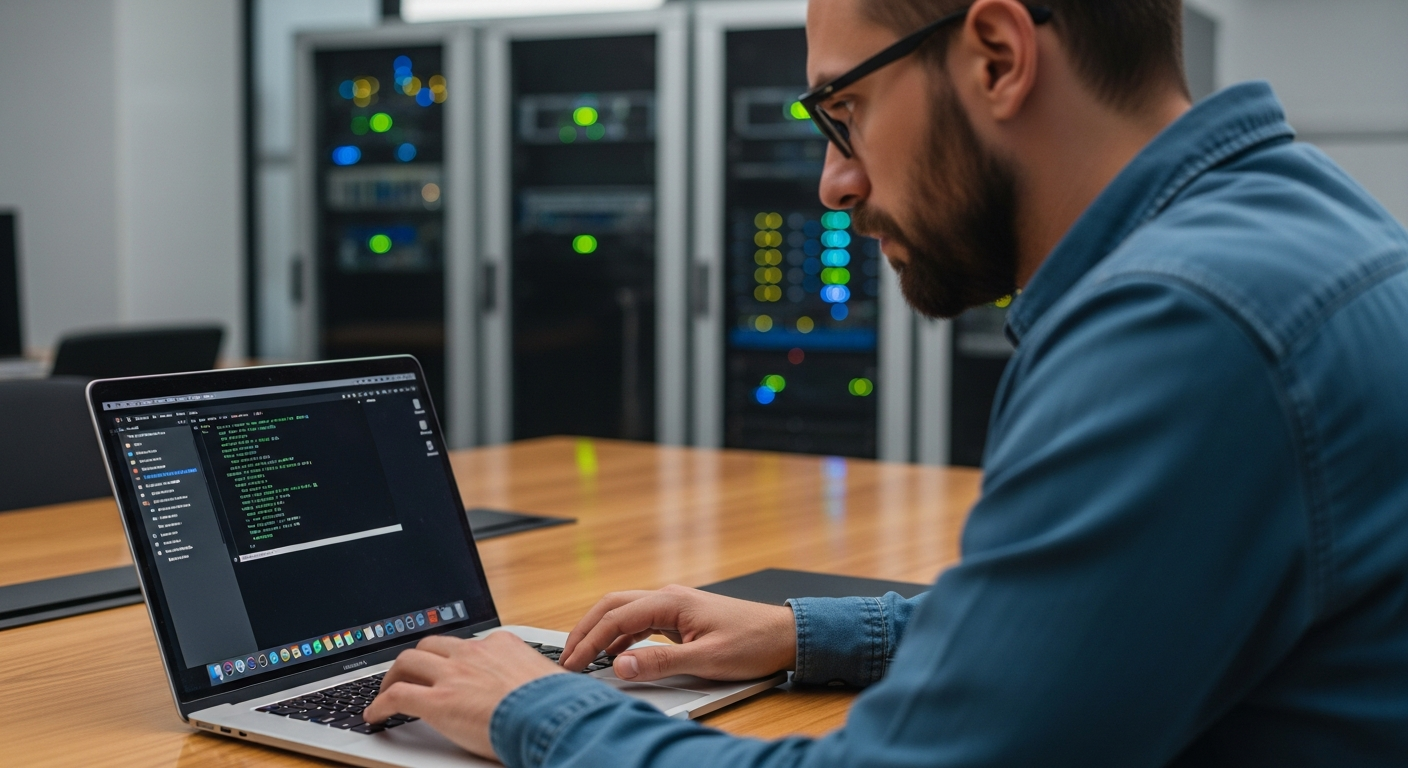 Docker를 이용해 n8n을 설치하는 개발자의 작업 모습
