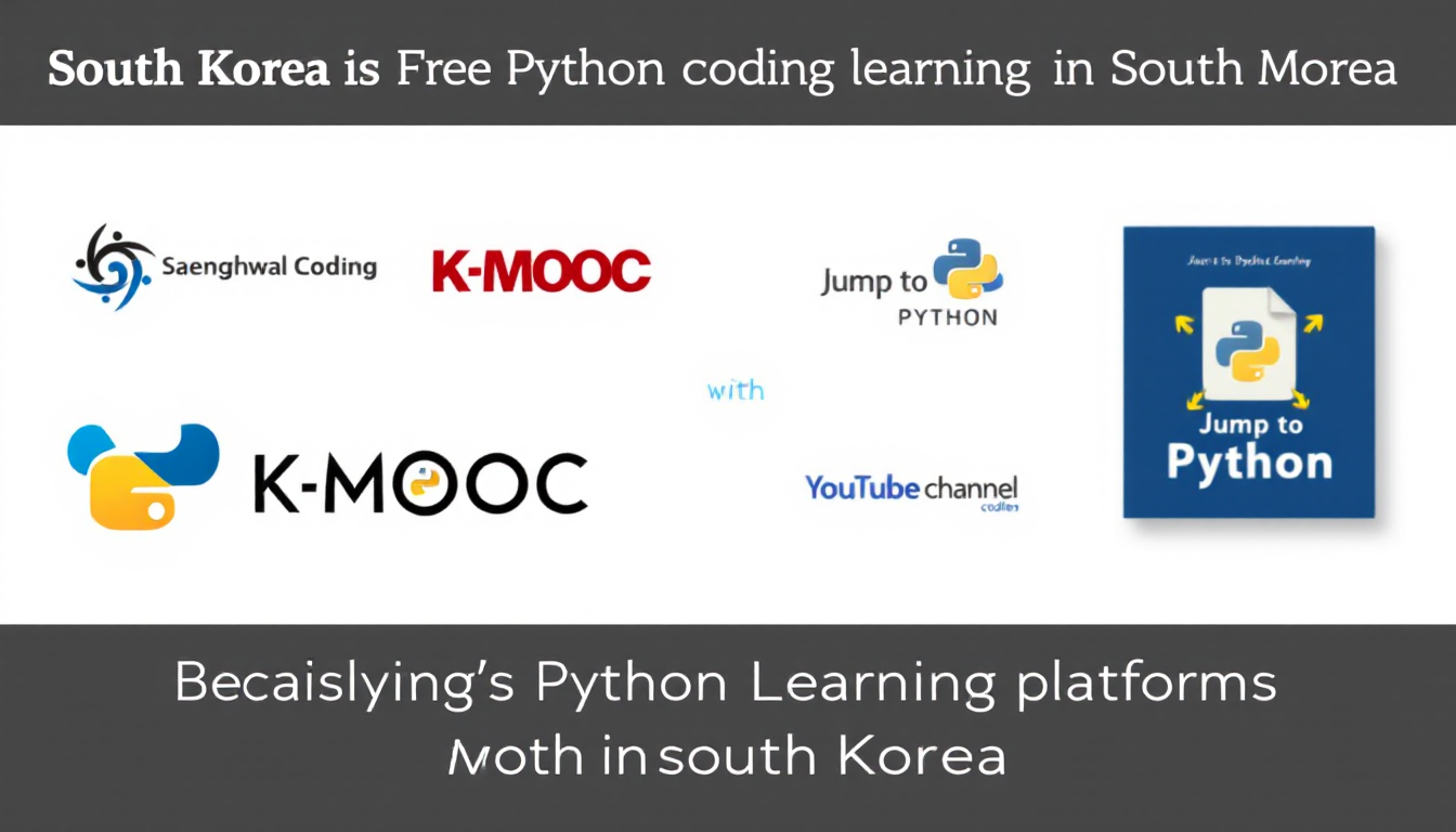 대한민국에서 인기 있는 4개의 무료 파이썬 학습 플랫폼 로고 모음