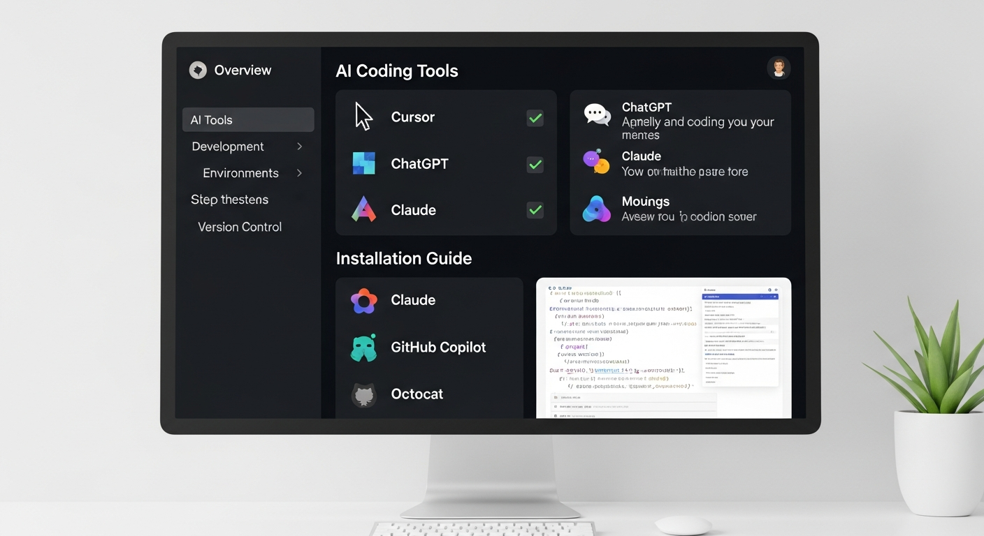 AI 코딩 필수 도구 설치 및 세팅 체크리스트 안내 화면