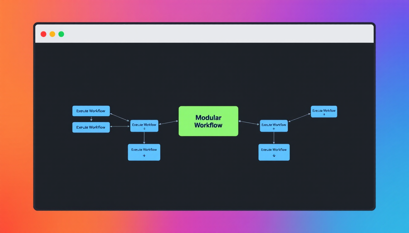 Execute Workflow 노드를 활용해 복잡한 워크플로우를 여러 하위 워크플로우로 나누는 구조도