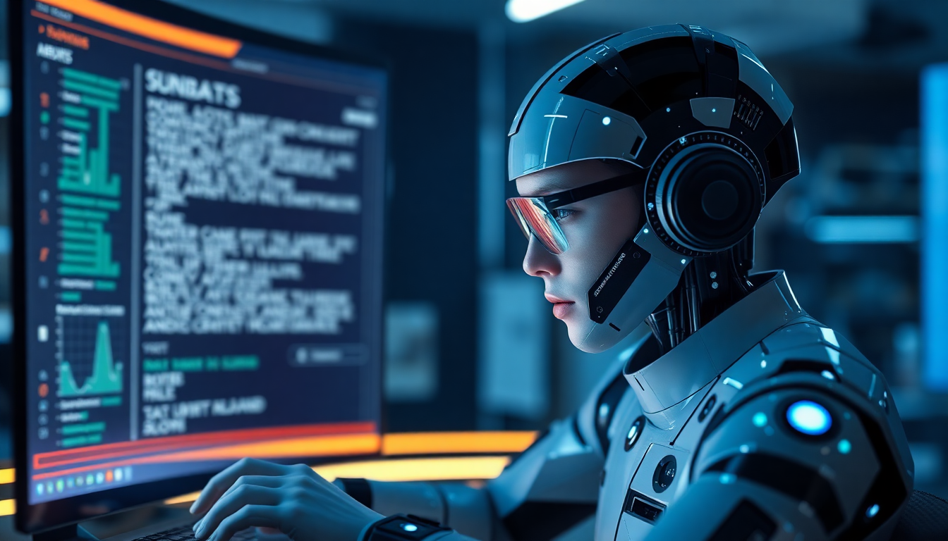 AI 어시스턴트가 텍스트를 분석하고 창의적인 콘텐츠를 생성하는 이미지