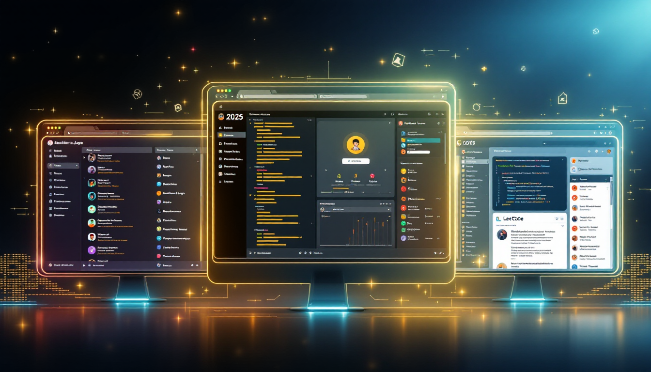 2025년 인기 있는 알고리즘 문제 사이트들의 로고와 사용자 인터페이스 일부를 보여주는 이미지