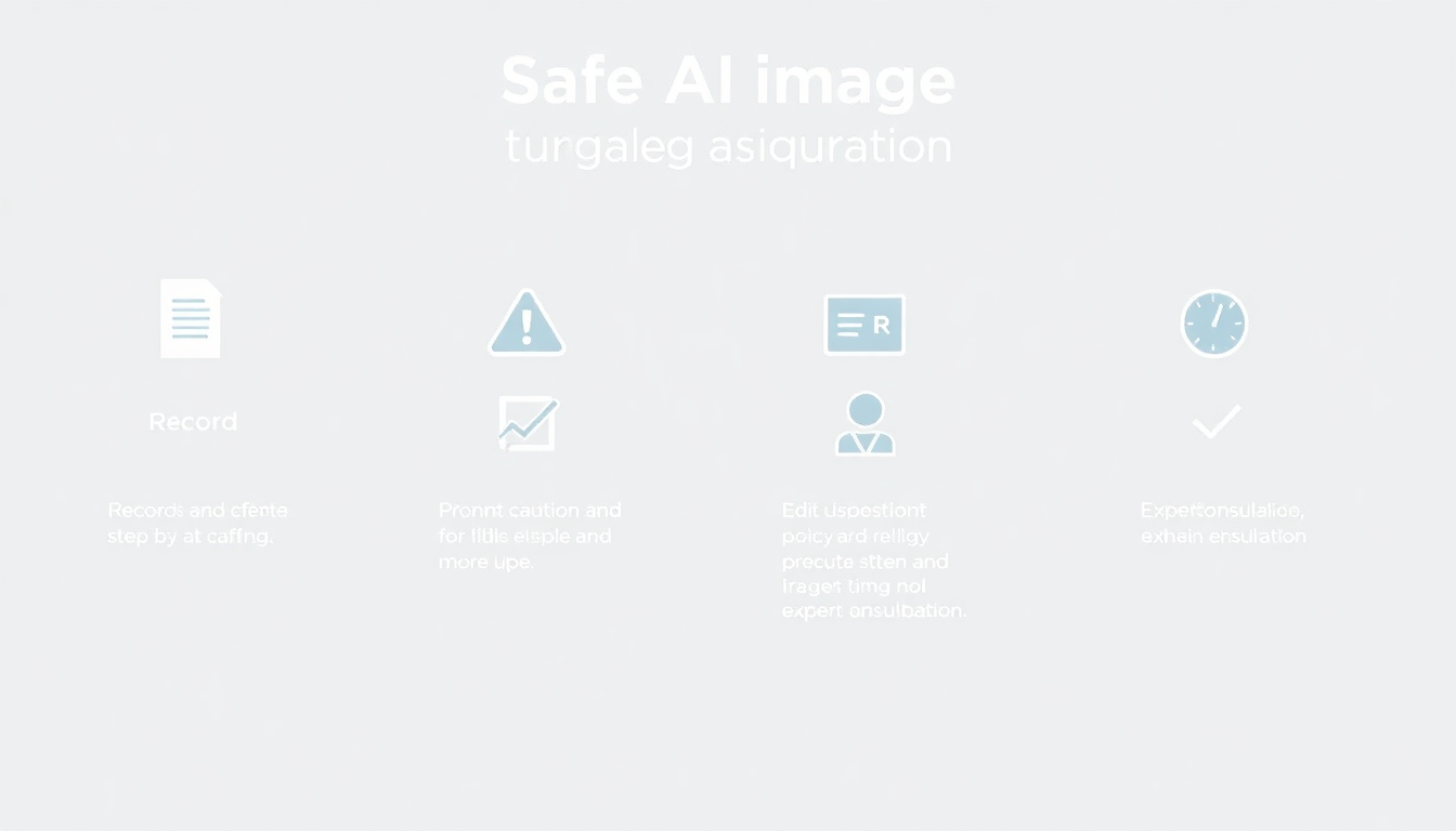 안전한 AI 이미지 사용 5가지 실행 지침 인포그래픽
