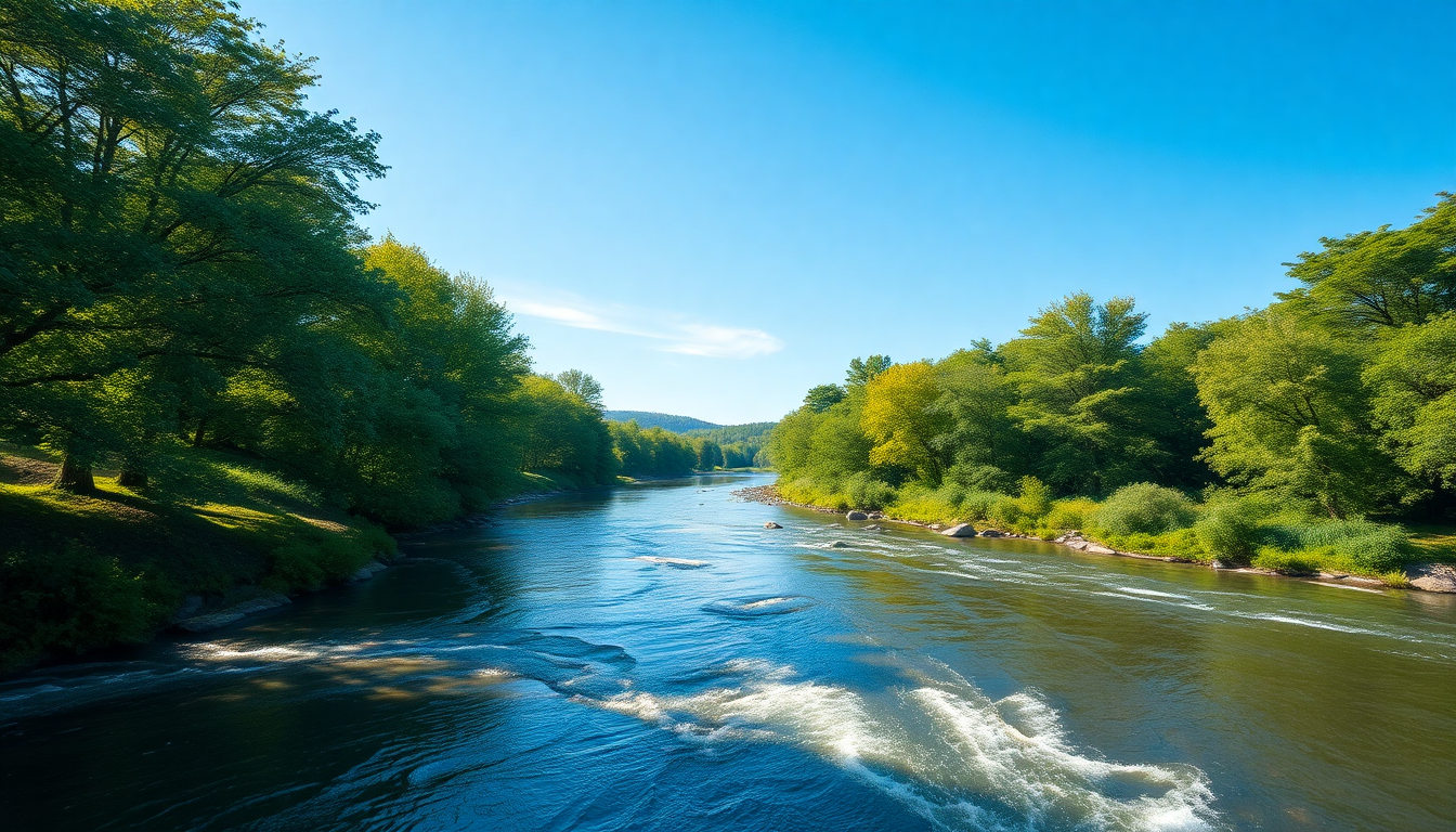 지속 가능성과 자연 조화를 보여주는 평화로운 자연 풍경