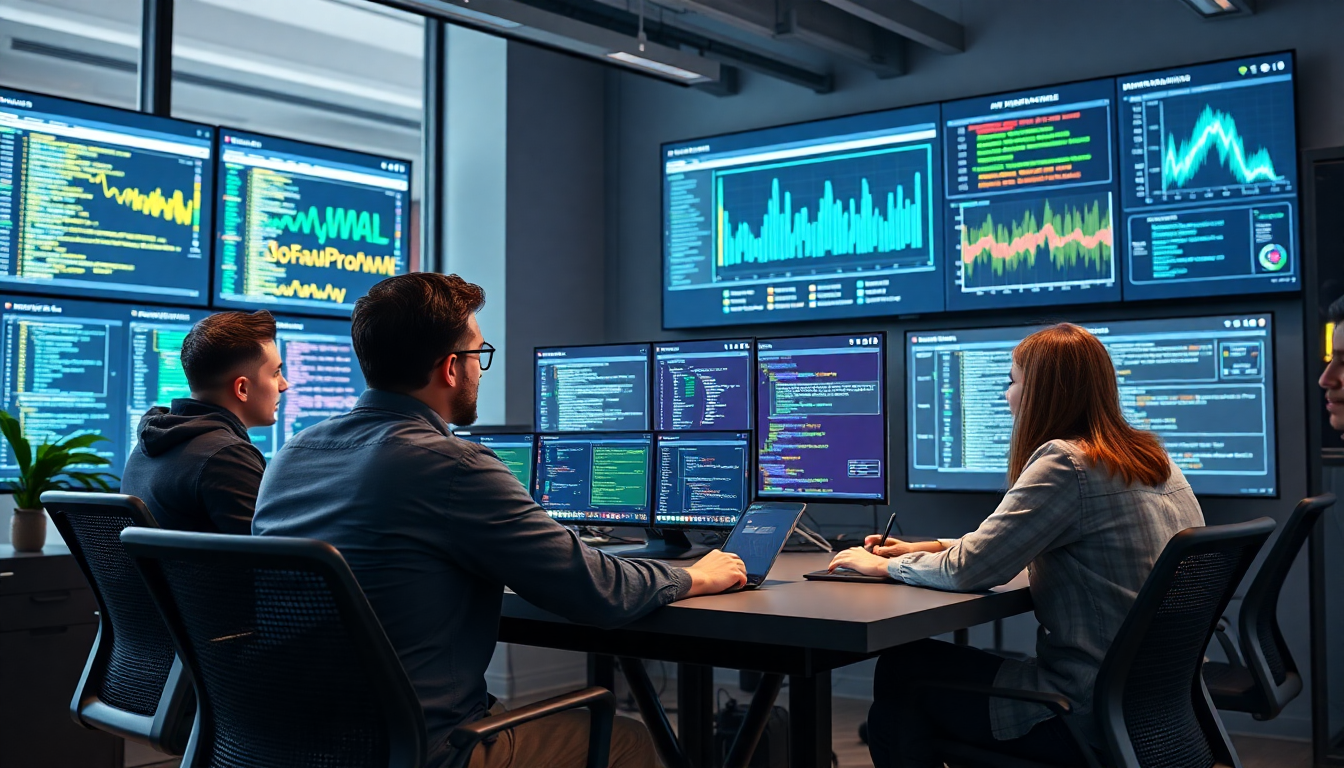 개발 워크플로우에 AI 코드 검증 도구를 통합하는 팀 작업 현장