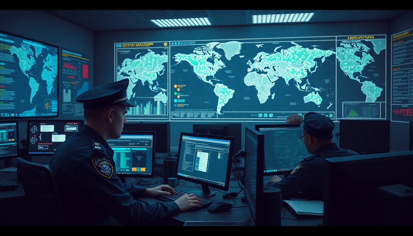 경찰 사이버 범죄 수사 현장 분위기