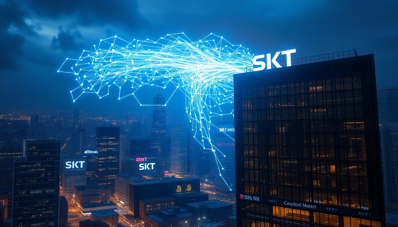 SKT 개인정보 대규모 유출을 시각화한 이미지