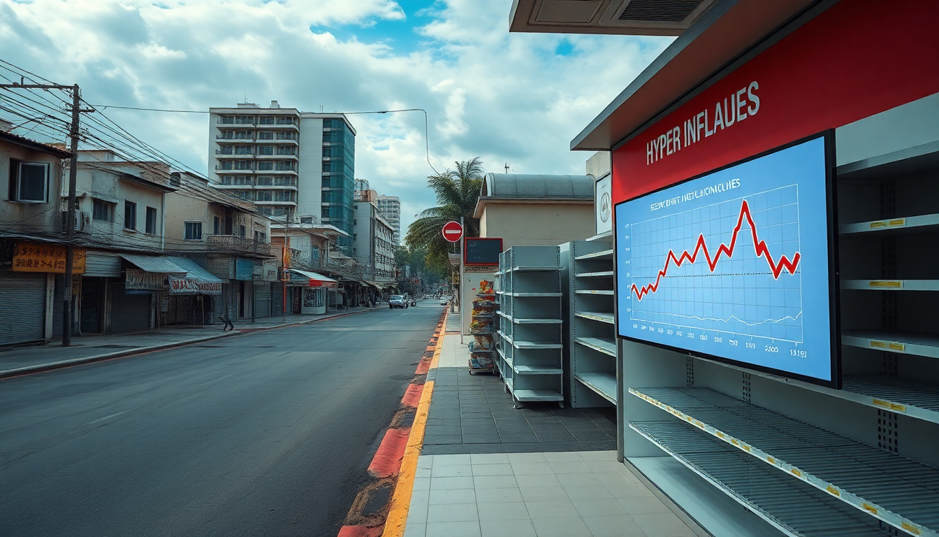 베네수엘라 경제 붕괴와 물가 폭등 상황 시각화