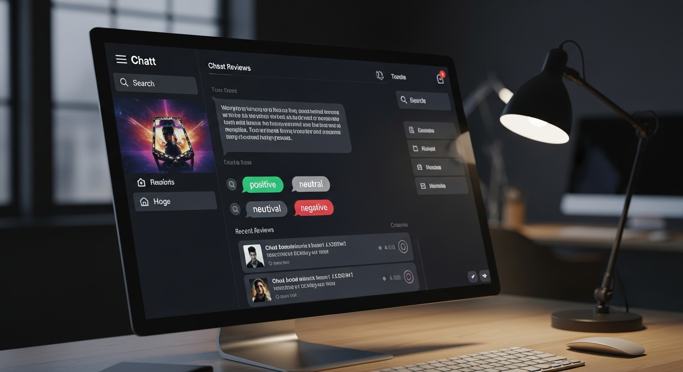 영화 리뷰 감정 분석기 챗봇 인터페이스 화면