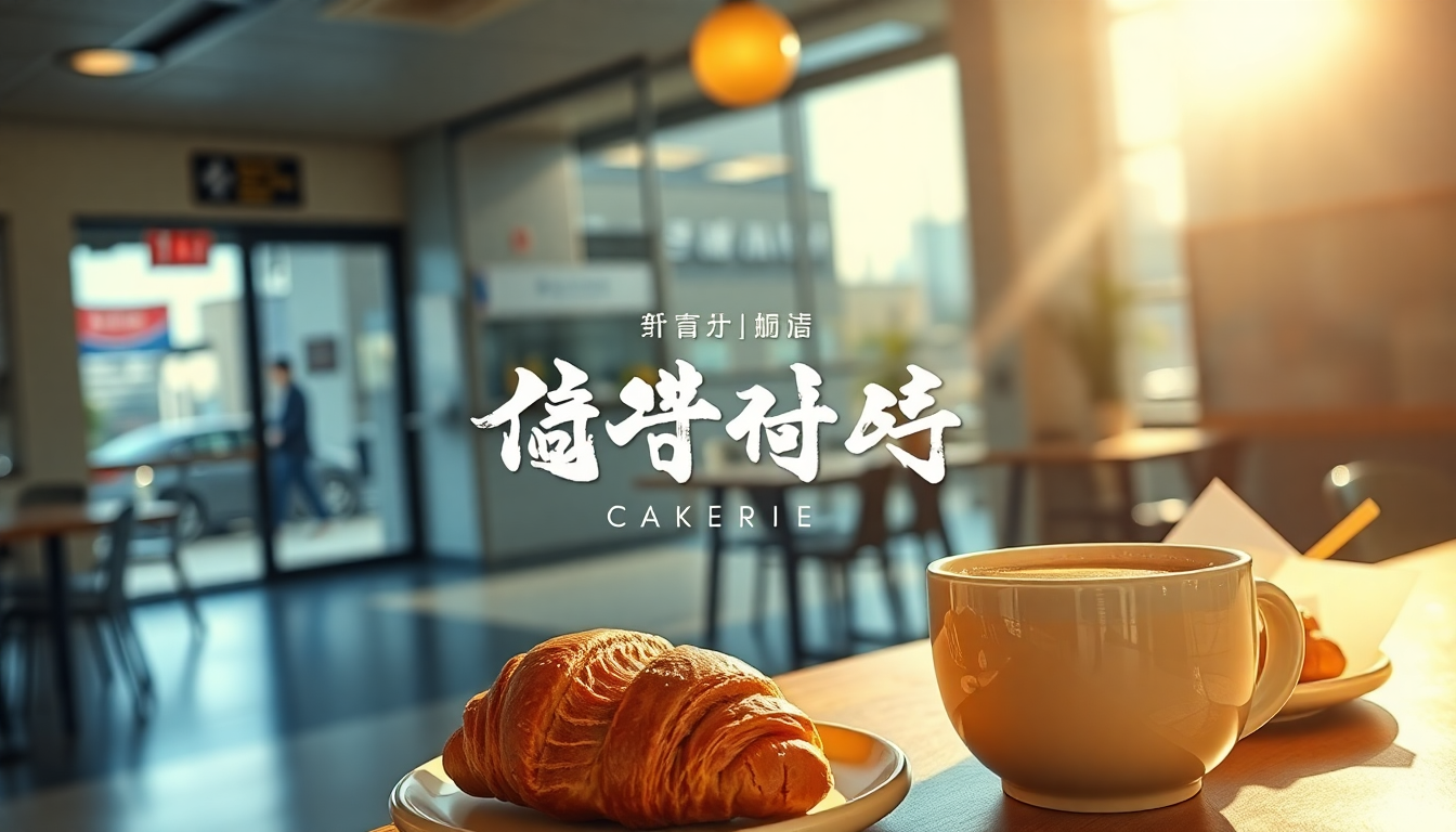 성수동 베이커리 카페 신메뉴 포스터, 자연스러운 붓글씨체 한글문구 포함