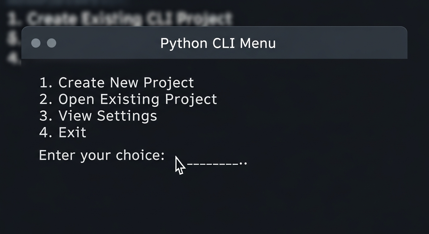 파이썬 함수와 딕셔너리를 이용한 기본 CLI 메뉴 시스템 인터페이스 이미지