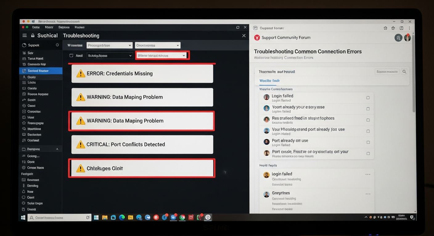 n8n 자동화 오류 문제 해결 방법과 커뮤니티 지원 화면