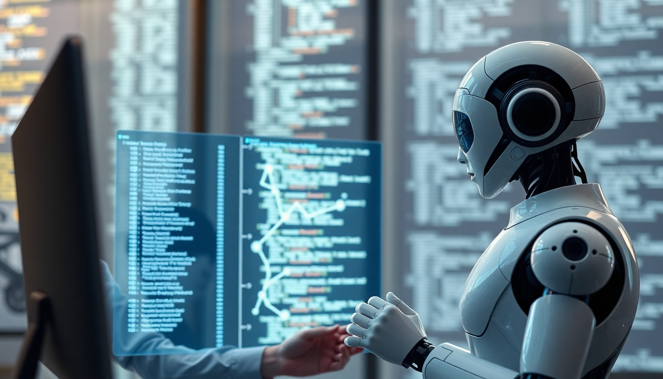 사람과 AI가 함께 코딩하는 협업 장면