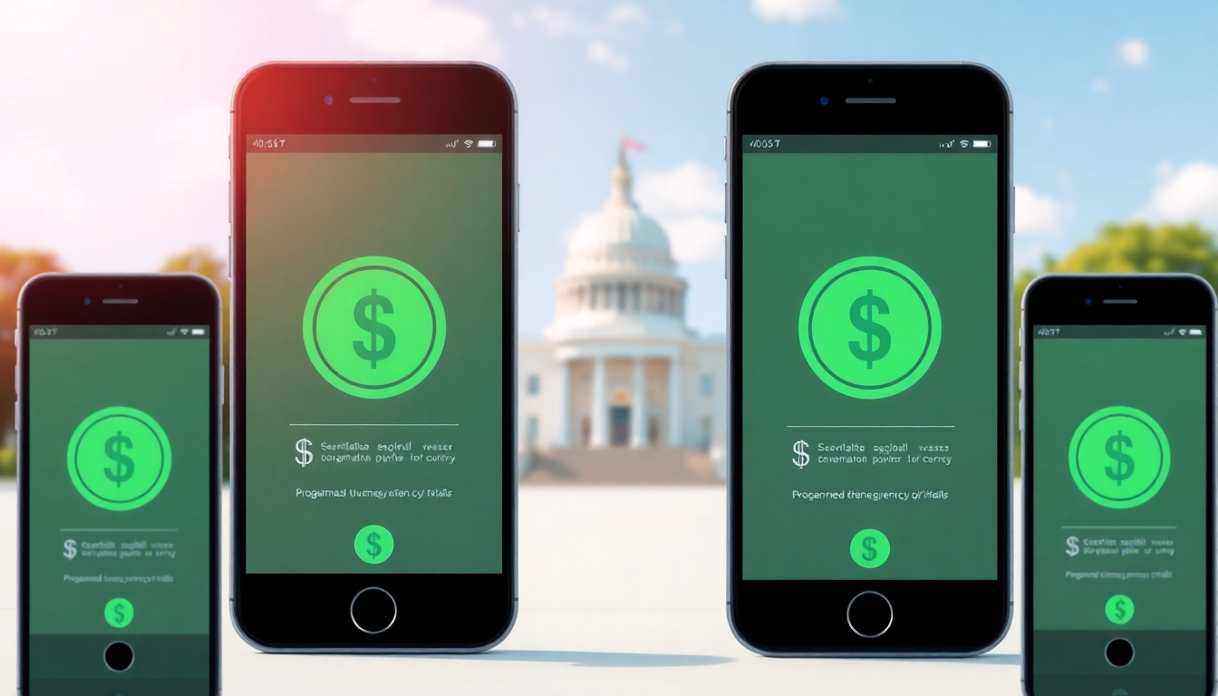 정부 지원금 지급 등 프로그래밍 기능이 포함된 디지털 화폐 활용 이미지